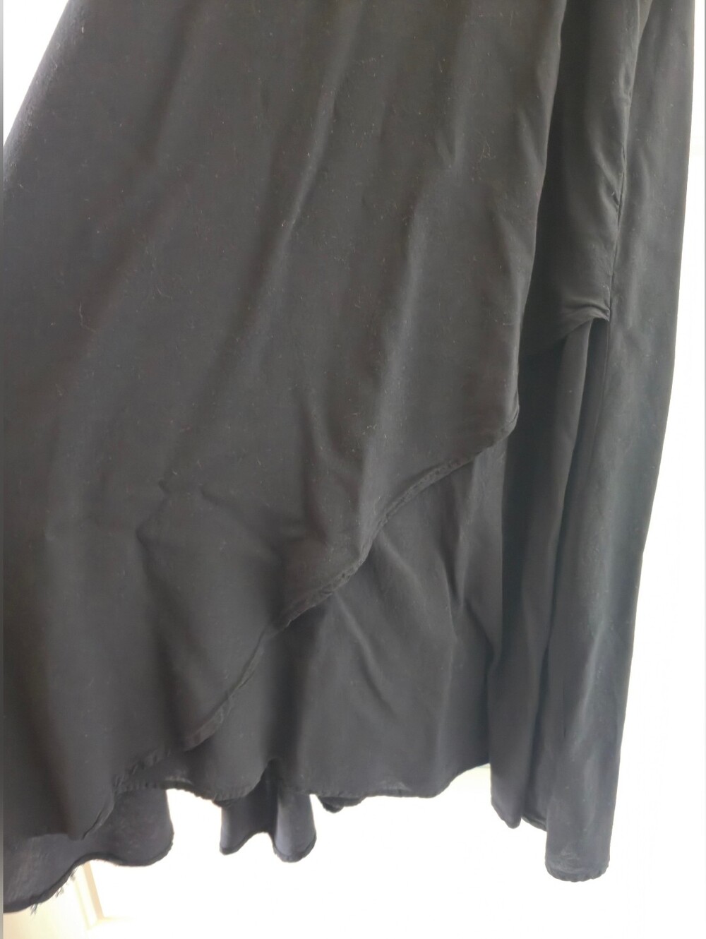Silence + Noise Summer Dress Sleeveless Rayon L Black Soft Asymmetric Hemline - Picture 8 of 15